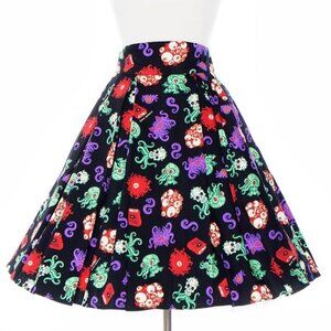 Laura Byrnes California Little Jun Skirt in Baby Cthulhu Print